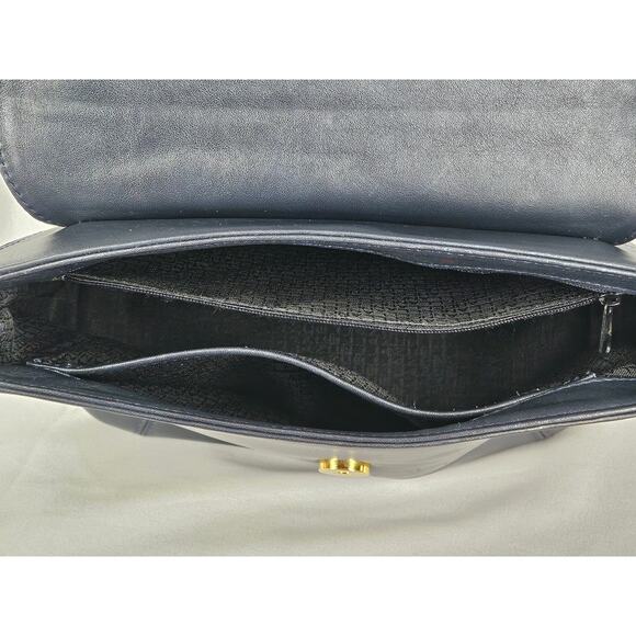 LANCEL VINTAGE BLACK LEATHER SHOULDER BAG – FRONT FLAP – MADE IN ITALY 10"x8"x4" - Picture 9 of 16